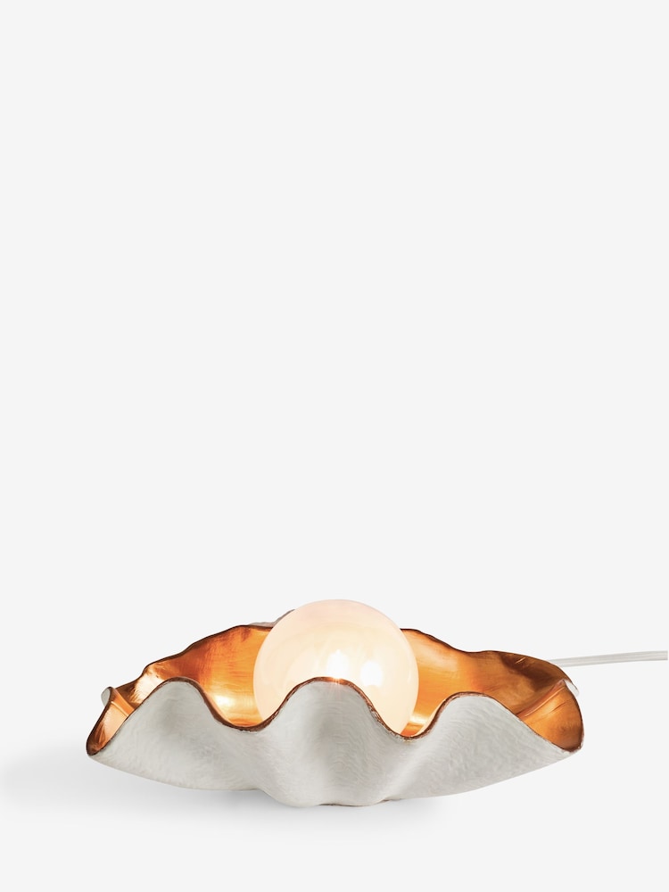 Rockett St George White/Gold Clam Pearl Shell Table Light - Image 4 of 4