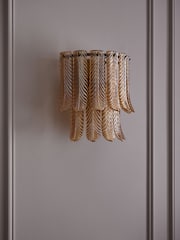 Rockett St George Pink Plume Glass Flush Wall Light - Image 3 of 6