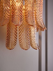 Rockett St George Pink Plume Glass Flush Wall Light - Image 4 of 6