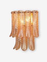 Rockett St George Pink Plume Glass Flush Wall Light - Image 6 of 6
