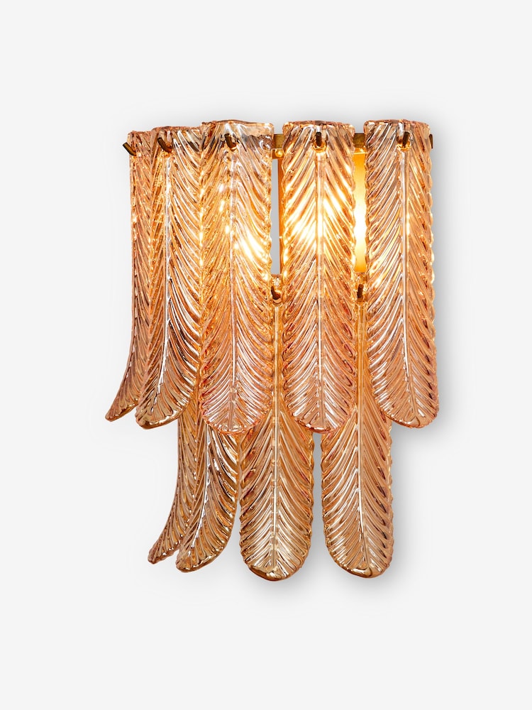 Rockett St George Pink Plume Glass Flush Wall Light - Image 6 of 6