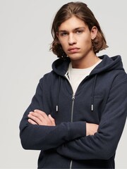 Темно-синий - Superdry 100% Cotton Essential Logo Zip-Up Hoodie - Image 3 of 8