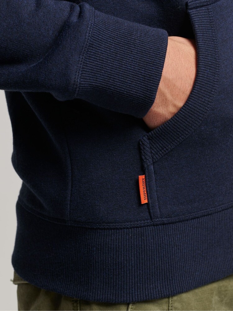 Superdry Navy Blue Essential Logo Zip-Up Hoodie - Image 5 of 8