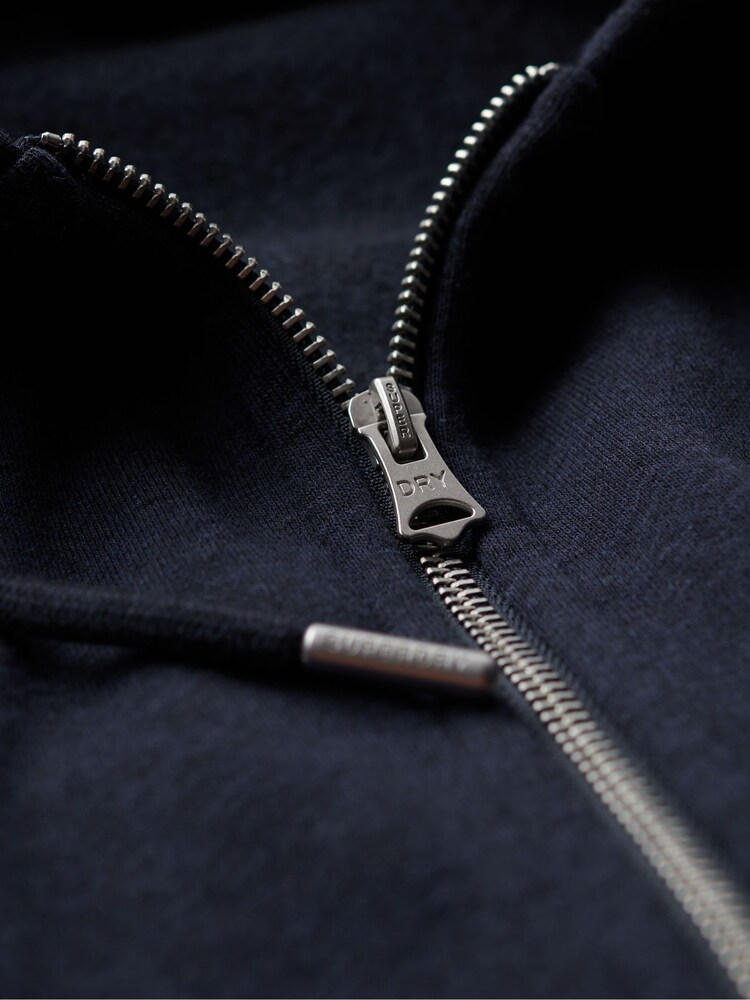 Superdry Navy Blue Essential Logo Zip-Up Hoodie - Image 7 of 8