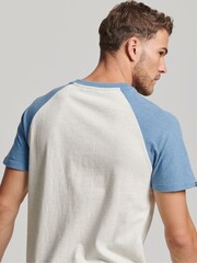 Superdry Blue Vintage Gym Raglan Sports 100% Cotton Top - Image 2 of 7