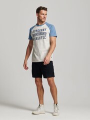Superdry Blue Vintage Gym Raglan Sports 100% Cotton Top - Image 3 of 7