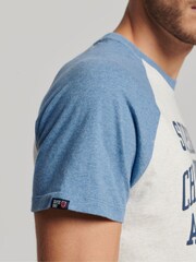 Superdry Blue Vintage Gym Raglan Sports 100% Cotton Top - Image 5 of 7