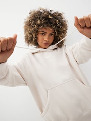 Nike Ivory Oversized Mini Swoosh Hoodie - Image 4 of 5