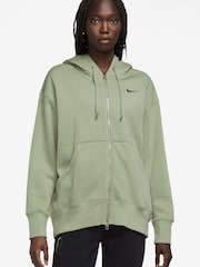 Nike Khaki Green Mini Swoosh Full Zip Hoodie - Image 1 of 3