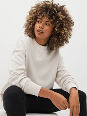 Nike Light Wood Natural Oversized Mini Swoosh Sweatshirt - Image 1 of 7