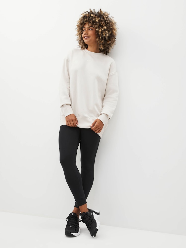 Nike Light Wood Natural Oversized Mini Swoosh Sweatshirt - Image 2 of 7