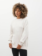 Nike Light Wood Natural Oversized Mini Swoosh Sweatshirt - Image 3 of 7