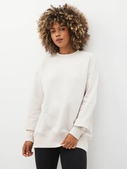 Nike Light Wood Natural Oversized Mini Swoosh Sweatshirt - Image 4 of 7