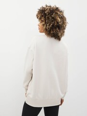 Nike Light Wood Natural Oversized Mini Swoosh Sweatshirt - Image 5 of 7
