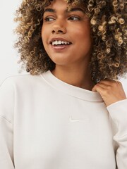Nike Light Wood Natural Oversized Mini Swoosh Sweatshirt - Image 6 of 7