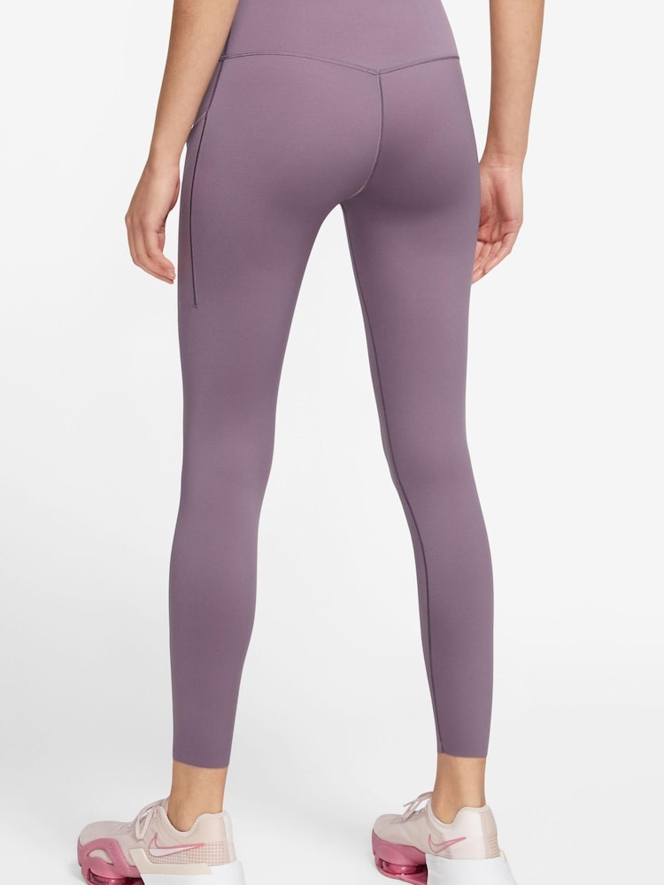 Nike Purple Premium Go Firm-Support Mid-Rise 7/8 Leggings with Pockets - Image 2 of 3