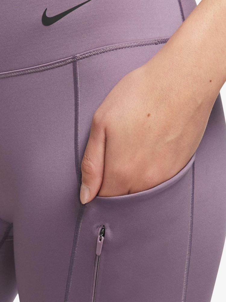 Nike Purple Premium Go Firm-Support Mid-Rise 7/8 Leggings with Pockets - Image 3 of 3
