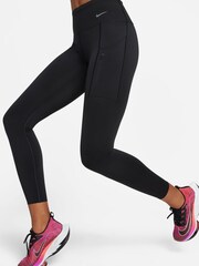 Nike Black Premium Go Firm-Support Mid-Rise 7/8 Leggings with Pockets - Image 3 of 10