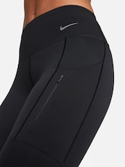 Nike Black Premium Go Firm-Support Mid-Rise 7/8 Leggings with Pockets - Image 4 of 10