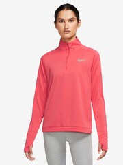 Nike Coral Pink Dri-FIT Pacer 1/4Zip Running Top - Image 1 of 4