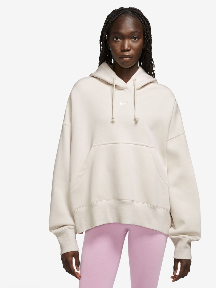 Nike Cream Oversized Mini Swoosh Hoodie - Image 1 of 1