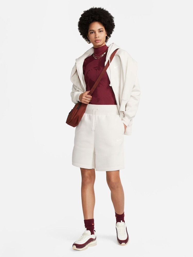 Nike Ivory Phoenix Fleece Mini Swoosh Oversized Full Zip Hoodie - Image 11 of 11