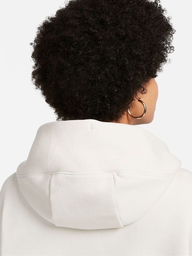 Nike Ivory Phoenix Fleece Mini Swoosh Oversized Full Zip Hoodie - Image 5 of 11