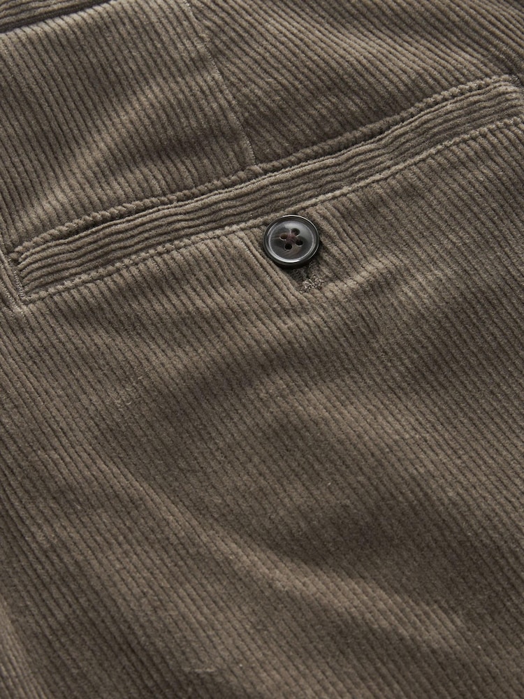 Brązowy - Slim Fit Corduroy Chino Trousers - Image 8 of 9