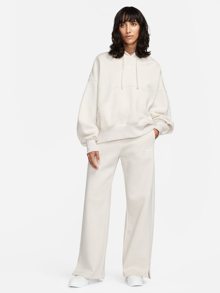 Nike Ivory Phoenix Fleece High Waisted Wide Leg Sweatpants - Image 9 of 9