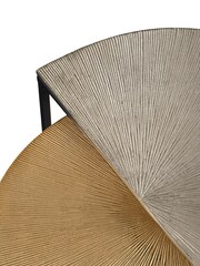 Libra Interiors Silver Set of 2 Starburst Side Tables - Image 3 of 3