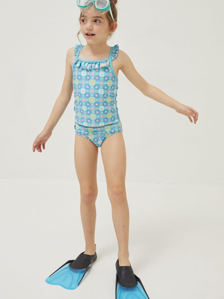 FatFace Blue Floral Tankini Set - Image 1 of 4