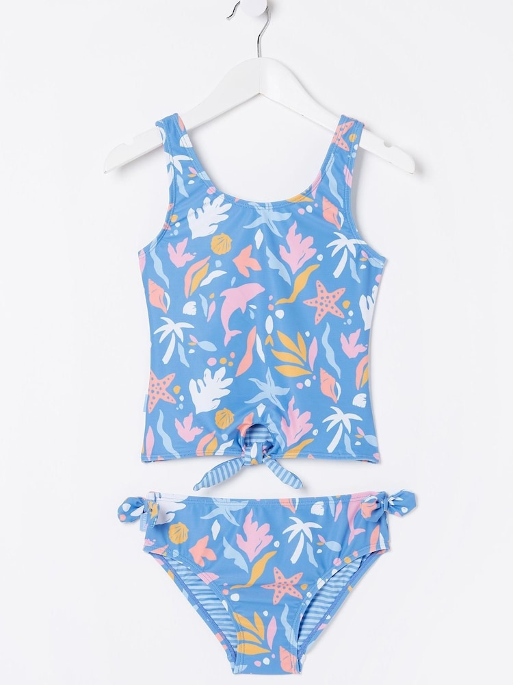 FatFace Blue Sea Scape Tankini Set - Image 5 of 5
