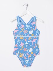 FatFace Blue Sea Scape Swimsuit - Image 3 of 4