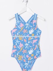 FatFace Blue Sea Scape Swimsuit - Image 4 of 4