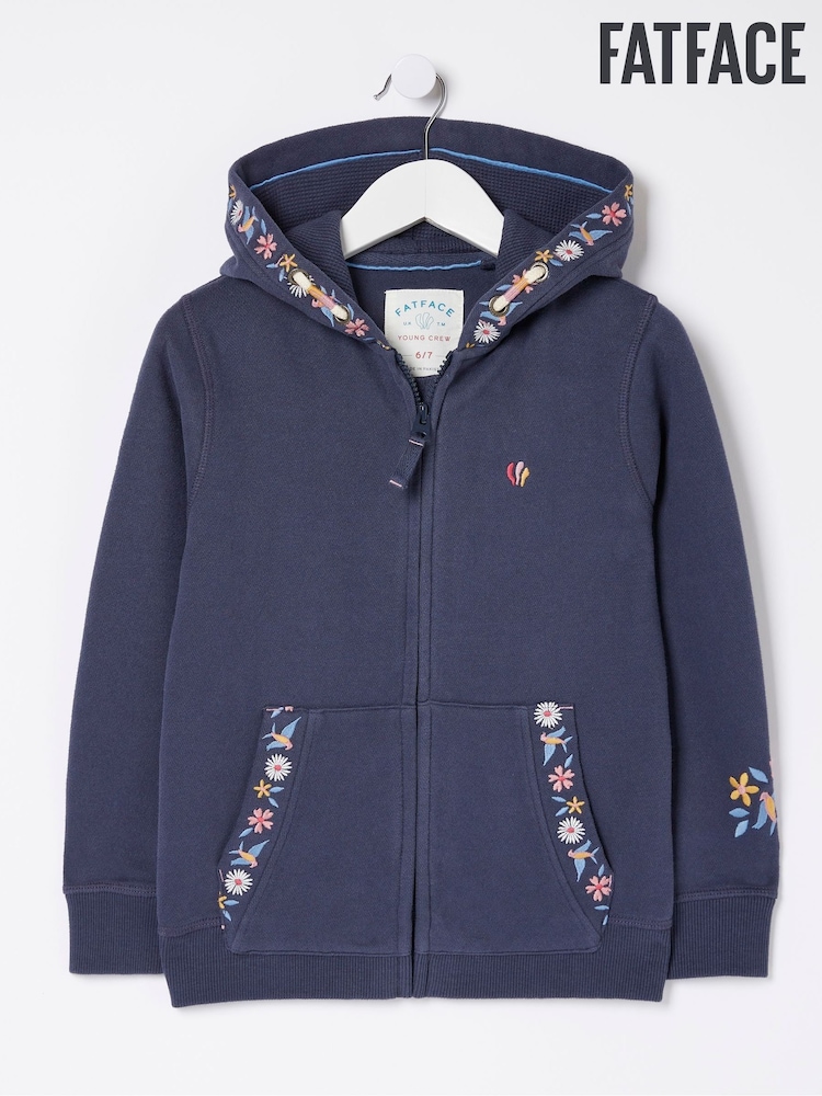 FatFace Blue Embroidered Hoodie - Image 1 of 1