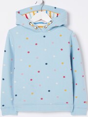 FatFace Blue All Over Flower Print Hoodie - Image 1 of 5