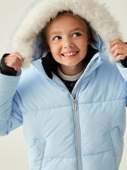 Baker by Ted Baker Shower Resistant Blue Short Coat - Image 5 of 14