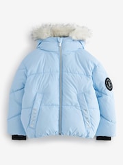 Baker by Ted Baker Shower Resistant Blue Short Coat - Image 7 of 14
