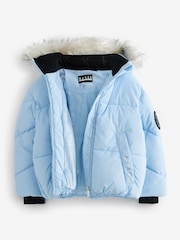 Baker by Ted Baker Shower Resistant Blue Short Coat - Image 9 of 14