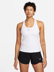 Nike White Medium Swoosh Support Padded Vest With Built In Sports Bra - Image 1 of 4