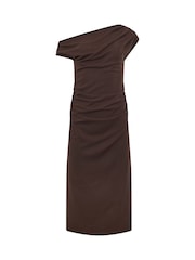 Star by Julien MacDonald Brown Draped Midi Dress - Image 5 of 5