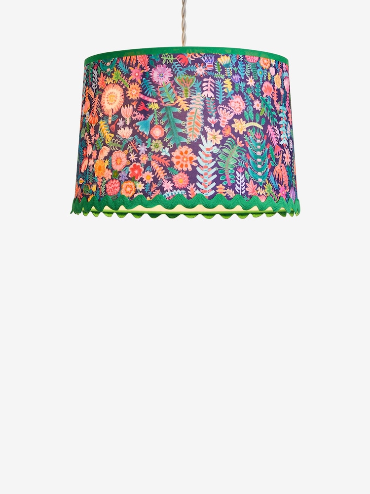 Lucy Tiffney Navy Floral RicRac Easyfit Lamp Shade - Image 9 of 9