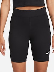 Schwarz - Nike Classic Radlerhose mit hohem Bund, 8 Zoll - Bild 2 von 6