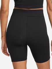 Schwarz - Nike Classic Radlerhose mit hohem Bund, 8 Zoll - Bild 3 von 6