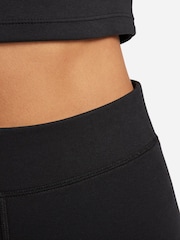 Schwarz - Nike Classic Radlerhose mit hohem Bund, 8 Zoll - Bild 4 von 6