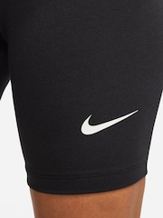 Schwarz - Nike Classic Radlerhose mit hohem Bund, 8 Zoll - Bild 5 von 6