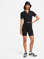 Schwarz - Nike Classic Radlerhose mit hohem Bund, 8 Zoll - Bild 6 von 6