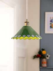 Lucy Tiffney Green Ceramic Flower Pendant Light - Image 2 of 5
