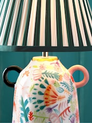 Lucy Tiffney Pink/White Floral Print Ceramic Table Lamp - Image 3 of 7