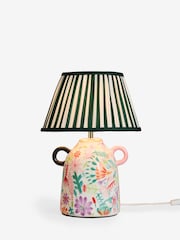 Lucy Tiffney Pink/White Floral Print Ceramic Table Lamp - Image 5 of 7